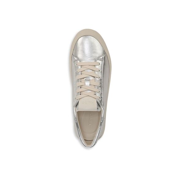 VINCE. Womens Silver Debossed Lightweight Gabi Platform Sneakers Shoes 5.5 M